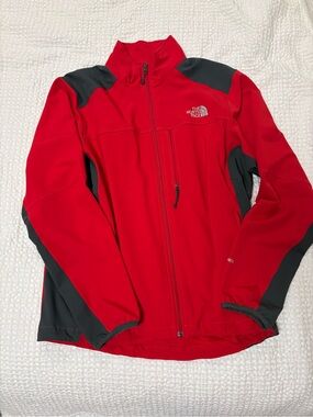 The North Face Red Jacket with Dark Gray Accents